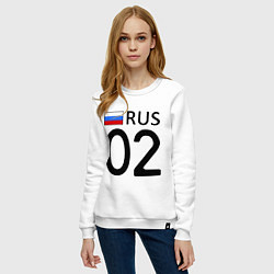 Свитшот хлопковый женский RUS 02, цвет: белый — фото 2