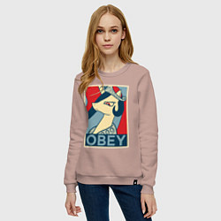 Свитшот хлопковый женский Trixie OBEY, цвет: пыльно-розовый — фото 2