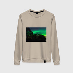 Свитшот хлопковый женский Северное сияние, цвет: миндальный