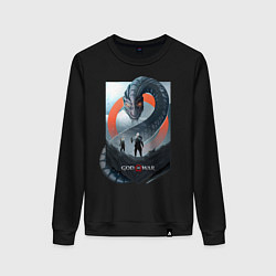 Свитшот хлопковый женский Кратос и Атрей, цвет: черный