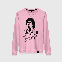 Свитшот хлопковый женский Diego Maradona, цвет: светло-розовый