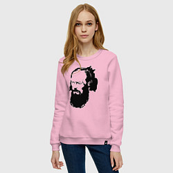 Свитшот хлопковый женский Достоевский, цвет: светло-розовый — фото 2