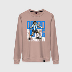 Свитшот хлопковый женский 10 Diego Maradona, цвет: пыльно-розовый