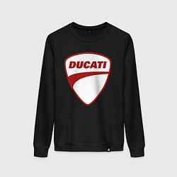 Свитшот хлопковый женский Ducati Logo Дукати Лого Z, цвет: черный