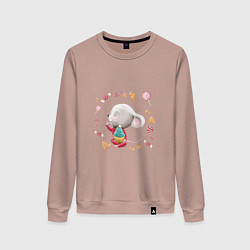 Женский свитшот Мышонок сластёна пирожным