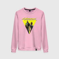 Свитшот хлопковый женский Cyberpunk 2077, цвет: светло-розовый