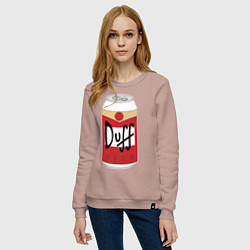 Свитшот хлопковый женский Duff Beer, цвет: пыльно-розовый — фото 2