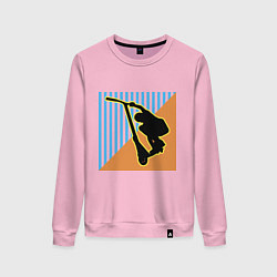Свитшот хлопковый женский Самокат фристайл, цвет: светло-розовый