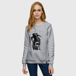Свитшот хлопковый женский Children of Bodom Z, цвет: меланж — фото 2