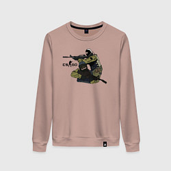 Свитшот хлопковый женский CS:GO, цвет: пыльно-розовый