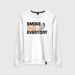 Свитшот хлопковый женский Smoke Mid Everyday, цвет: белый