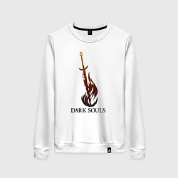 Свитшот хлопковый женский Dark Souls - Bonfire, цвет: белый