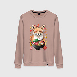 Свитшот хлопковый женский Лиса, цвет: пыльно-розовый