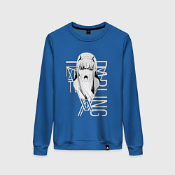 Свитшот хлопковый женский Zero Two, цвет: синий