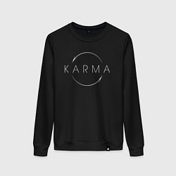 Свитшот хлопковый женский КАРМА KARMA, цвет: черный