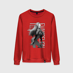 Свитшот хлопковый женский Евангелион, цвет: красный