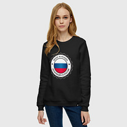 Свитшот хлопковый женский Made in Russia, цвет: черный — фото 2