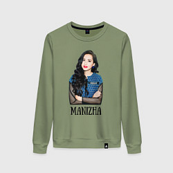 Свитшот хлопковый женский Манижа Manizha, цвет: авокадо