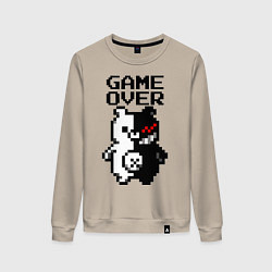 Свитшот хлопковый женский MONOKUMA GAME OVER, цвет: миндальный