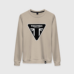 Свитшот хлопковый женский Triumph Мото Лого Z, цвет: миндальный