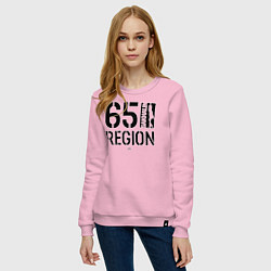 Свитшот хлопковый женский Регион 65 Сахалин, цвет: светло-розовый — фото 2