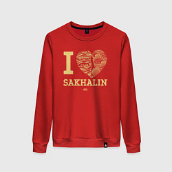 Женский свитшот I love Sakhalin