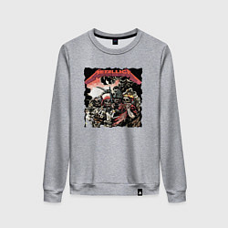 Свитшот хлопковый женский METALLICA HARD ROCK, цвет: меланж