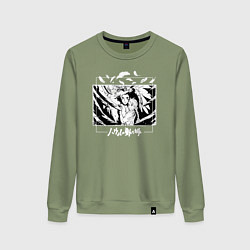 Свитшот хлопковый женский Ходячий замок, цвет: авокадо