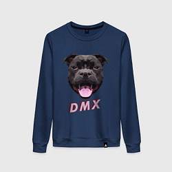 Свитшот хлопковый женский DMX Low Poly Boomer Dog, цвет: тёмно-синий