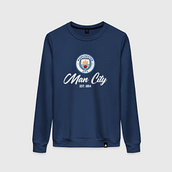 Свитшот хлопковый женский MAN CITY EST 1894, цвет: тёмно-синий