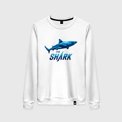 Свитшот хлопковый женский Акула The Shark, цвет: белый