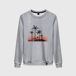 Свитшот хлопковый женский Palm tree, цвет: меланж