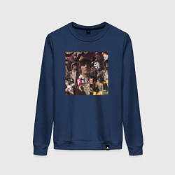 Свитшот хлопковый женский OG BUDA FREERIO, цвет: тёмно-синий