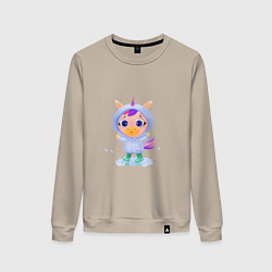 Свитшот хлопковый женский Unicorn, цвет: миндальный