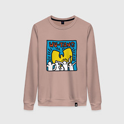Свитшот хлопковый женский Wu-Tang People, цвет: пыльно-розовый