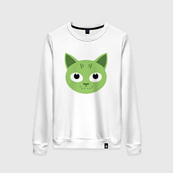 Свитшот хлопковый женский Green Cat, цвет: белый