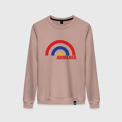 Свитшот хлопковый женский Армения Armenia, цвет: пыльно-розовый