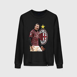 Свитшот хлопковый женский Zlatan Ibrahimovic Milan Italy, цвет: черный