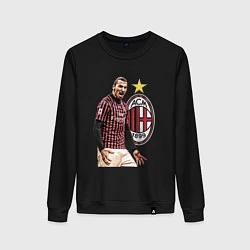 Свитшот хлопковый женский Zlatan Ibrahimovic Milan Italy, цвет: черный