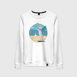 Свитшот хлопковый женский Cat Volleyball, цвет: белый