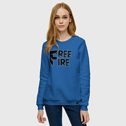 Свитшот хлопковый женский Free Fire big logo, цвет: синий — фото 2
