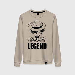 Свитшот хлопковый женский Луффи Легенда One Piece, цвет: миндальный