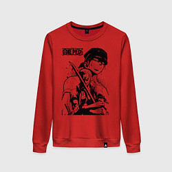 Свитшот хлопковый женский Ророноа Зоро One Piece, цвет: красный