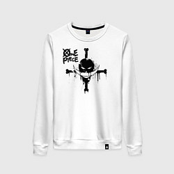 Свитшот хлопковый женский Пираты Белоуса One Piece, цвет: белый