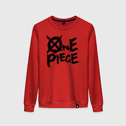 Свитшот хлопковый женский One Piece Большой куш лого, цвет: красный