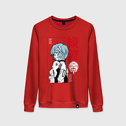 Свитшот хлопковый женский Рей Аянами EVA-00, цвет: красный