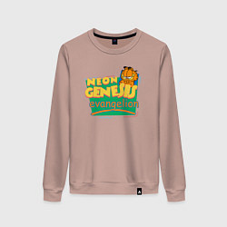 Свитшот хлопковый женский GARFIELD GENESIS EVANGELION, цвет: пыльно-розовый