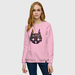 Свитшот хлопковый женский Stray: City Cat, цвет: светло-розовый — фото 2
