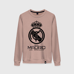 Свитшот хлопковый женский Real Madrid, цвет: пыльно-розовый
