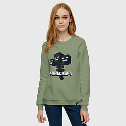 Свитшот хлопковый женский Визер Иссушитель Майнкрафт, цвет: авокадо — фото 2